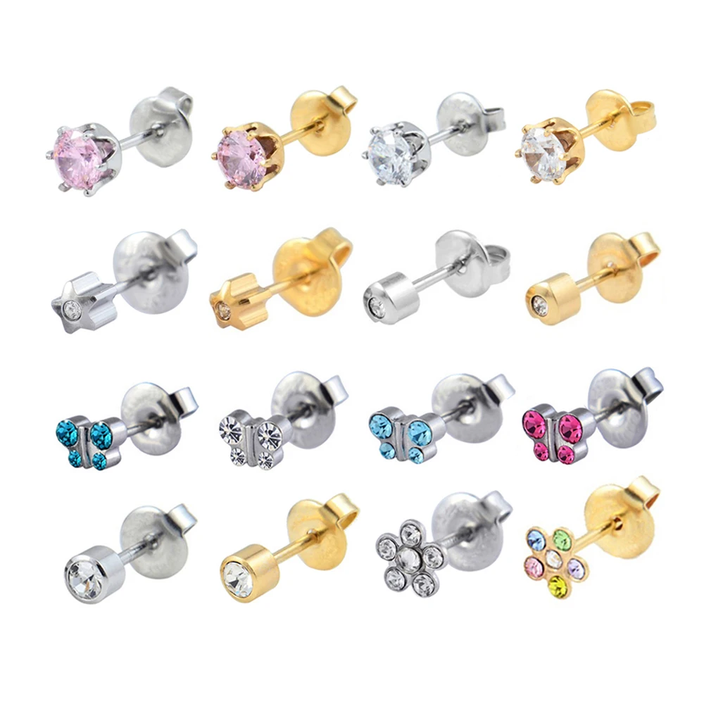 Fashion Stainless Steel CZ Crystal Star Flower Butterfly Ear Piercing Stud Tragus Helix Earring Cartilage Body Jewelry Studs
Fashion Stainless Steel CZ Crystal Star Flower Butterfly Ear Piercing Stud Tragus Helix Earring Cartilage Body Jewelry Studs