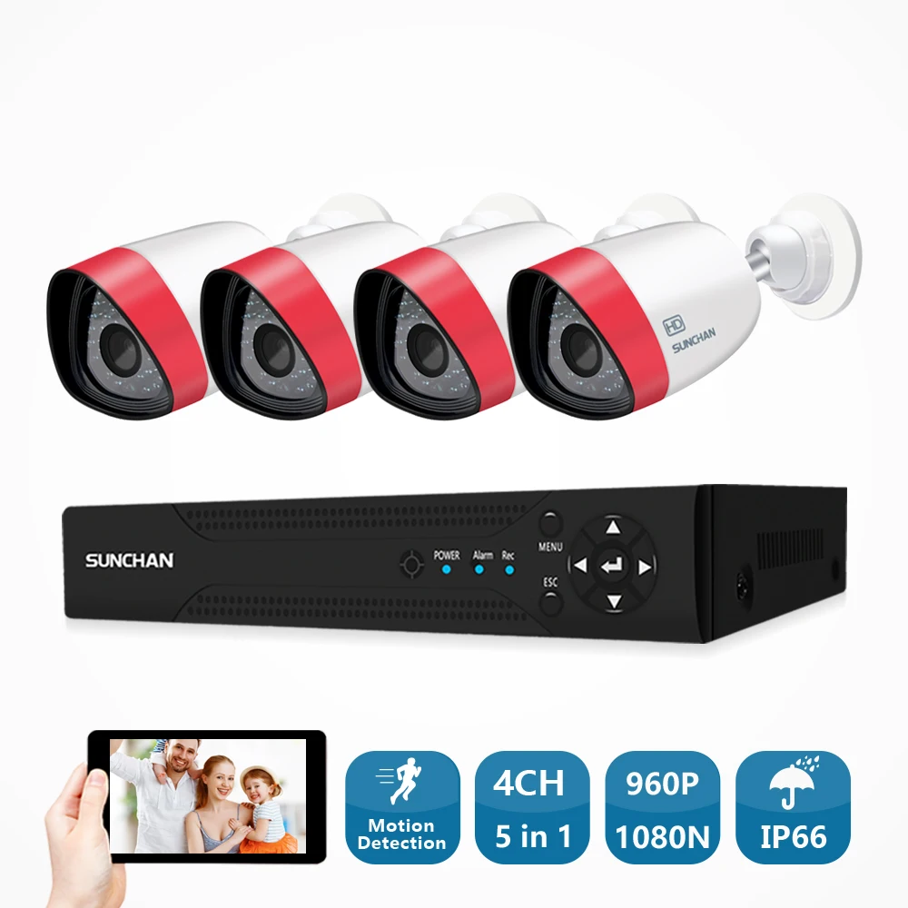 SUNCHAN AHD DVR 4CH HD AHD DVR 4pcs 960P 1500TVL AHD Outdoor Security Cameras 36 IR Leds Home Security System Surveillance Kits
SUNCHAN AHD DVR 4CH HD AHD DVR 4pcs 960P 1500TVL AHD Outdoor Security Cameras 36 IR Leds Home Security System Surveillance Kits