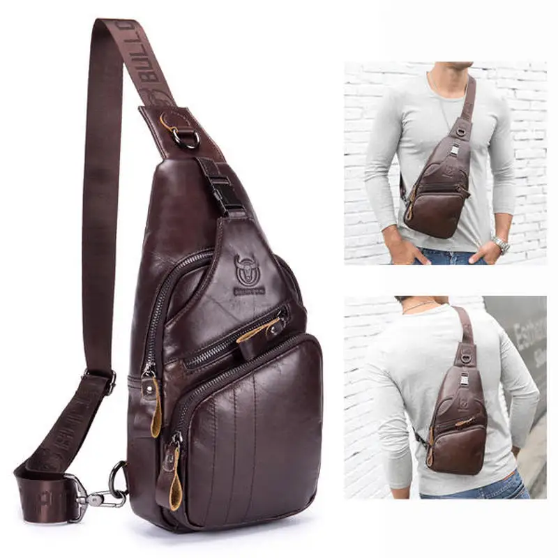 Bullcaptain Genuine Leather Retro Chest Bag Outdoor Leisure Daypack Crossbody Bag small model bag casual messenger bag for Men
Bullcaptain Genuine Leather Retro Chest Bag Outdoor Leisure Daypack Crossbody Bag small model bag casual messenger bag for Men