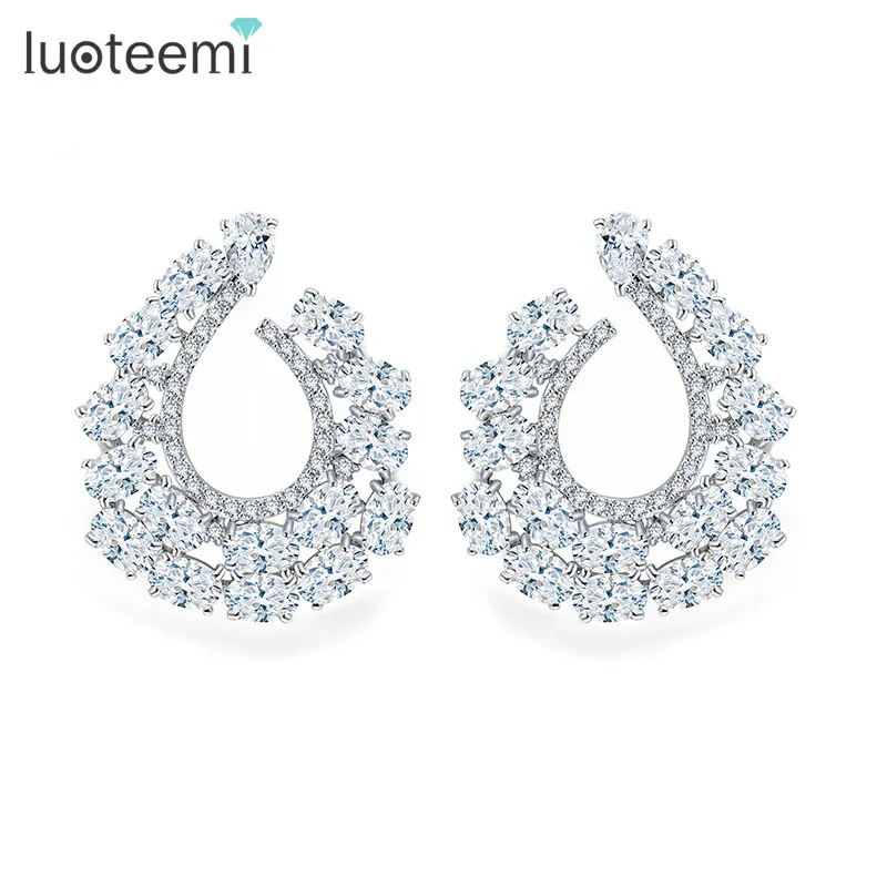 LUOTEEMI Elegant Princess Noble White&Rose Gold-Color U Word Shape Stud Earrings Clear Multi Zircon Wedding Jewelry for Women
LUOTEEMI Elegant Princess Noble White&Rose Gold-Color U Word Shape Stud Earrings Clear Multi Zircon Wedding Jewelry for Women