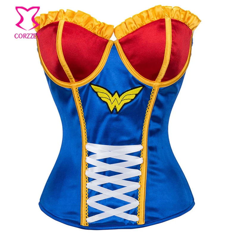 Red/Blue Cosplay Wonder Woman Costume Corset Burlesque Supergirl Korsett for Women Sexy Corsets and Bustiers Gothic Clothing
Red/Blue Cosplay Wonder Woman Costume Corset Burlesque Supergirl Korsett for Women Sexy Corsets and Bustiers Gothic Clothing