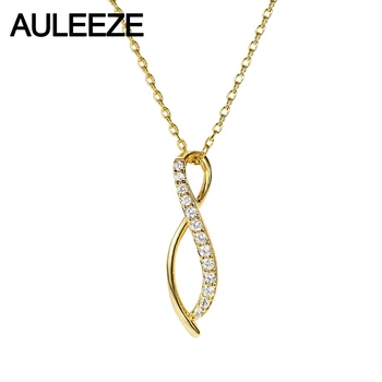 AULEEZE Genuine 18K Yellow Gold Diamond Pendant Necklace Clavicle Chain Office Lady Line Curved Pendant
AULEEZE Genuine 18K Yellow Gold Diamond Pendant Necklace Clavicle Chain Office Lady Line Curved Pendant