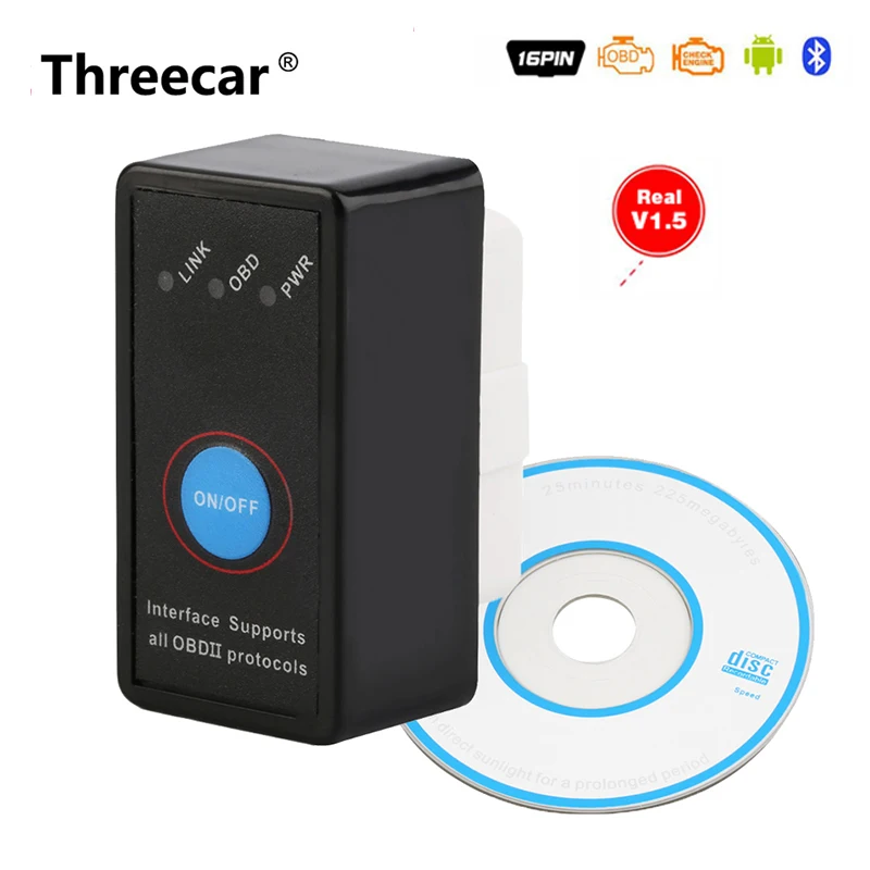 Universal OBD2 ELM327 V 1.5 Scanner Auto OBDII Scan Tool OBD 2 ODB II ELM 327 V1.5 Bluetooth ODB2 Diagnostic Tool Auto scanner
Universal OBD2 ELM327 V 1.5 Scanner Auto OBDII Scan Tool OBD 2 ODB II ELM 327 V1.5 Bluetooth ODB2 Diagnostic Tool Auto scanner