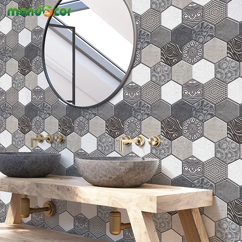 European Style Creative Retro Hexagon 3D Tiles Wall Stickers PVC Self Adhesive Film Waterproof Wall Decals Kids Room Home Decor
European Style Creative Retro Hexagon 3D Tiles Wall Stickers PVC Self Adhesive Film Waterproof Wall Decals Kids Room Home Decor