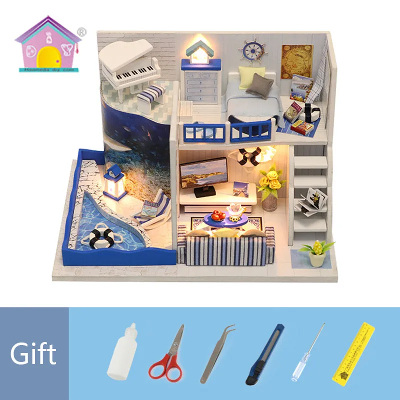 New DIY Little House Sound of The Sea Doll House Minature Light Music Dust Proof Wooden Dollhouse Children Birthday Gift M040
New DIY Little House Sound of The Sea Doll House Minature Light Music Dust Proof Wooden Dollhouse Children Birthday Gift M040