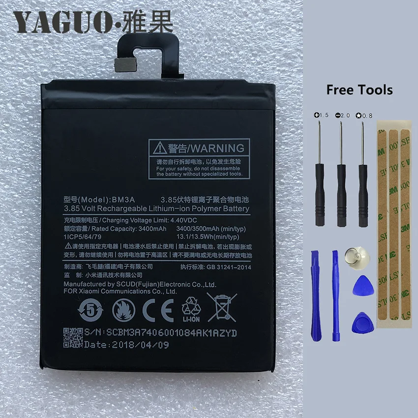 Original Battery BM3A For Xiaomi Note 3 Xiao mi Note3 Replacement Battery 3500mAh High Capacity Phone Batteries + Free Tools
Original Battery BM3A For Xiaomi Note 3 Xiao mi Note3 Replacement Battery 3500mAh High Capacity Phone Batteries + Free Tools