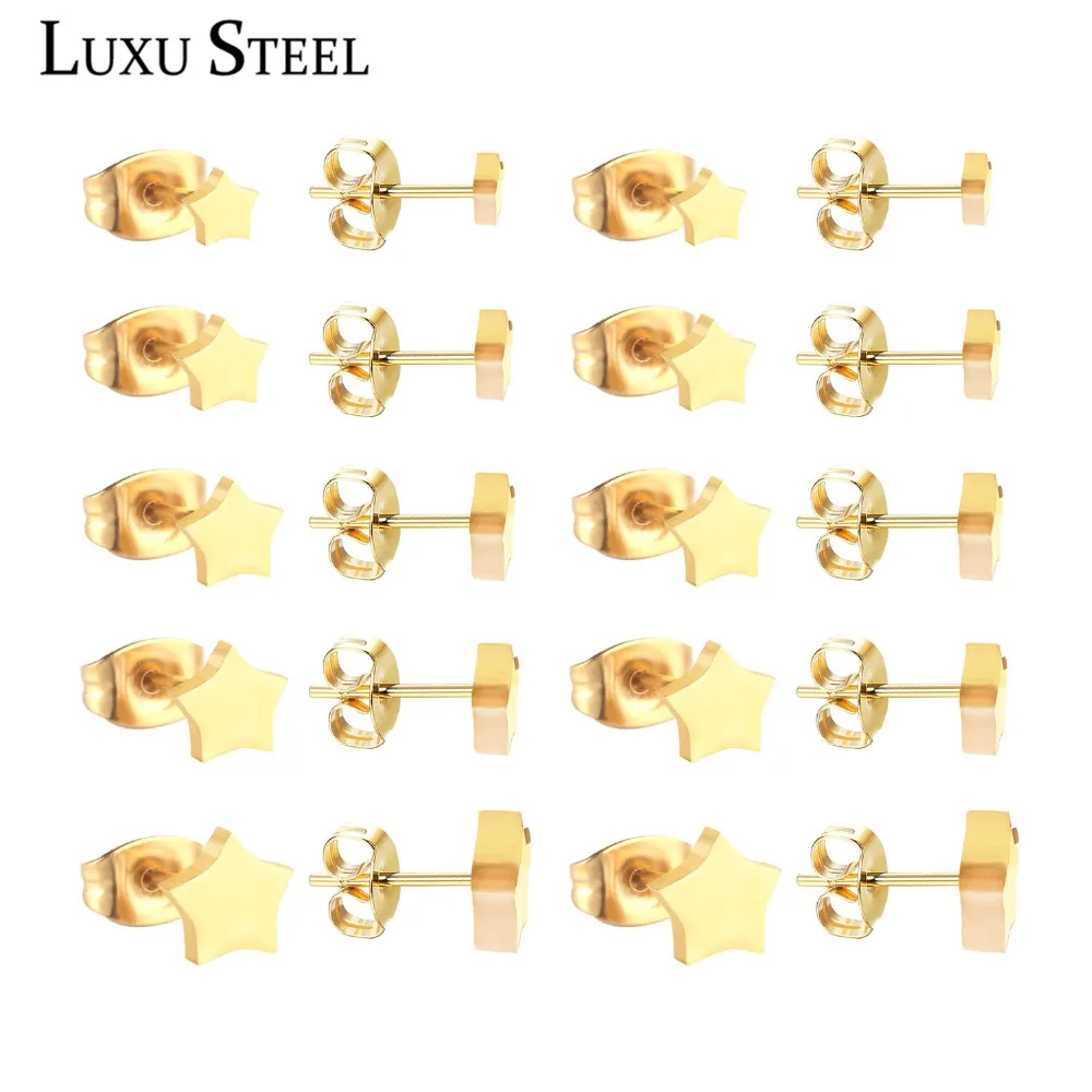 LUXUSTEEL Wholesale Price Five Star Shape Stud Earrings For Women/Girl Size 4mm to 8mm Gold/Steel Earring Jewelry Gift
LUXUSTEEL Wholesale Price Five Star Shape Stud Earrings For Women/Girl Size 4mm to 8mm Gold/Steel Earring Jewelry Gift