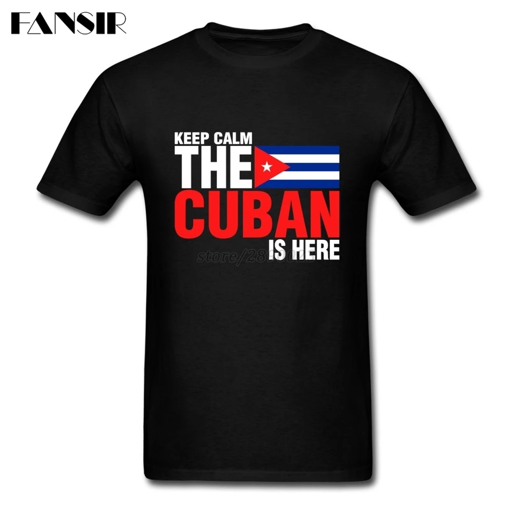 2020 очаровательный и надписью Keep Calm кубинский здесь футболка для мужчин с