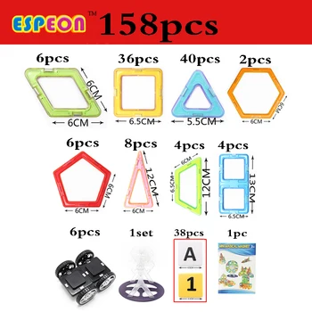 158PCS Regular Enlighten Bricks Educational Magnetic Designer Toy Square Triangle DIY Building Blocks Bricks Toys for Children
158PCS Regular Enlighten Bricks Educational Magnetic Designer Toy Square Triangle DIY Building Blocks Bricks Toys for Children