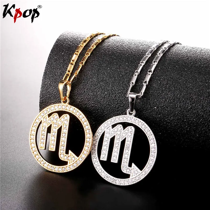 Kpop 12 Zodiac Pendant Necklaces Gold/Silver Color CZ Cubic Zirconia Wholesale Trendy Charm Necklace for Women P2501
Kpop 12 Zodiac Pendant Necklaces Gold/Silver Color CZ Cubic Zirconia Wholesale Trendy Charm Necklace for Women P2501