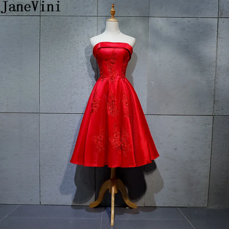JaneVini Red Lace Appliqued Mother of the Bride Dresses for Weddings Tea-Length Satin Womens Party Gowns 2020 bestidos de fiesta
JaneVini Red Lace Appliqued Mother of the Bride Dresses for Weddings Tea-Length Satin Womens Party Gowns 2020 bestidos de fiesta