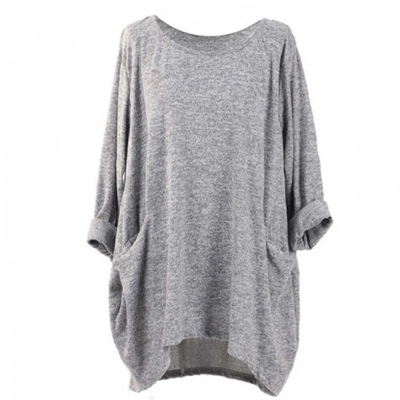 Bigsweety Oversize S-4XL Long Sleeve Shirt Women Autumn Loos T Shirt Pocket Long Sleeve O Neck Tshirt Camisas Mujer
Bigsweety Oversize S-4XL Long Sleeve Shirt Women Autumn Loos T Shirt Pocket Long Sleeve O Neck Tshirt Camisas Mujer