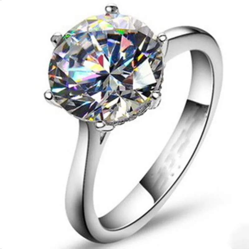 Косынка женское кольцо 925 стерлингового серебра яйцо 3ct AAAAA Сона Циркон cz