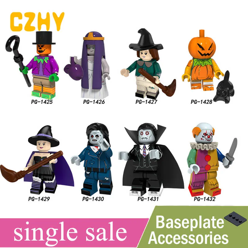 Single Sale Halloween scarecrow Wedding ghost Witch Pumpkin man Zombie Figures Building Blocks Learning Toy Children PG8171
Single Sale Halloween scarecrow Wedding ghost Witch Pumpkin man Zombie Figures Building Blocks Learning Toy Children PG8171