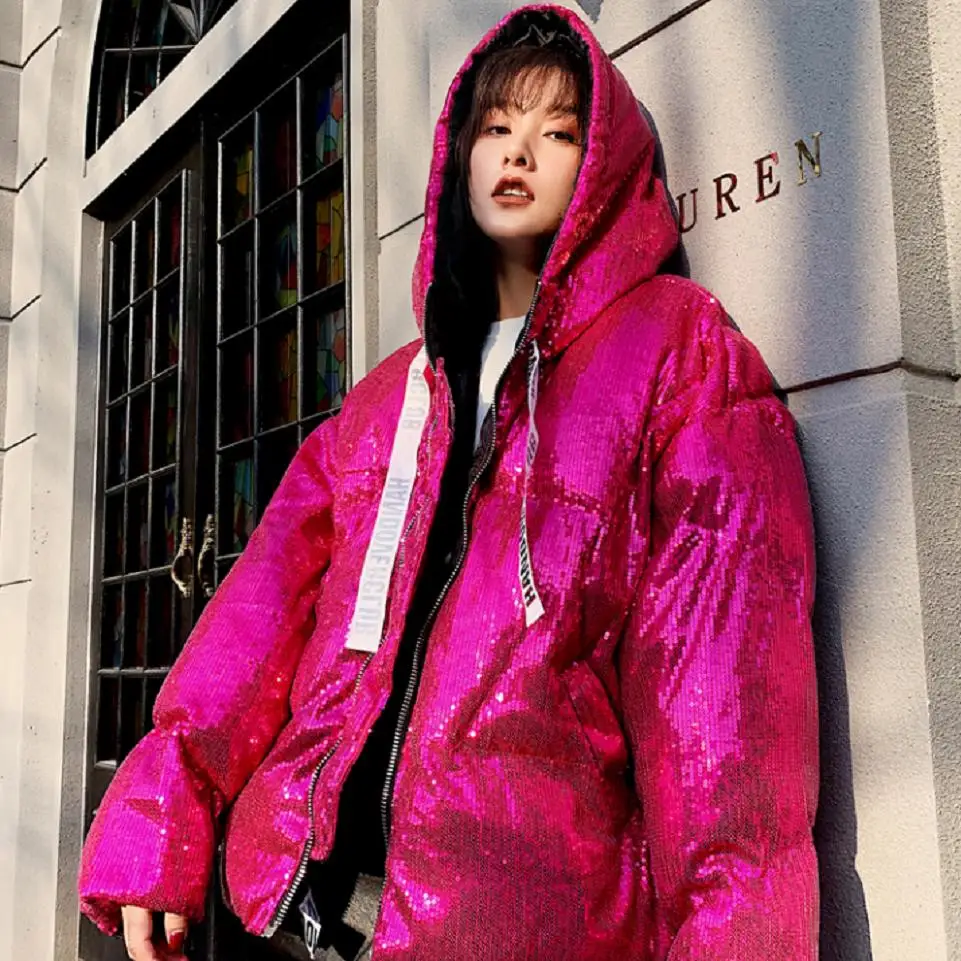 2018 Winter Women Down Cotton Jacket Coat Fashion Sequins Patchwork Thicker Warm Parkas Hooded Long Sleeve Loose Outwear L1718
2018 Winter Women Down Cotton Jacket Coat Fashion Sequins Patchwork Thicker Warm Parkas Hooded Long Sleeve Loose Outwear L1718