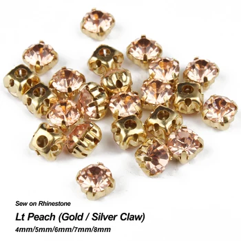 Top Fashion Sale Bags Lt Peach Sew On Rhinestone Gold/Silver Claw Base Strass 4mm/5mm/6mm/7mm/8mm Use For Diy Accessories
Top Fashion Sale Bags Lt Peach Sew On Rhinestone Gold/Silver Claw Base Strass 4mm/5mm/6mm/7mm/8mm Use For Diy Accessories