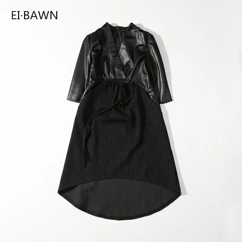 plus size genuine leather dresses