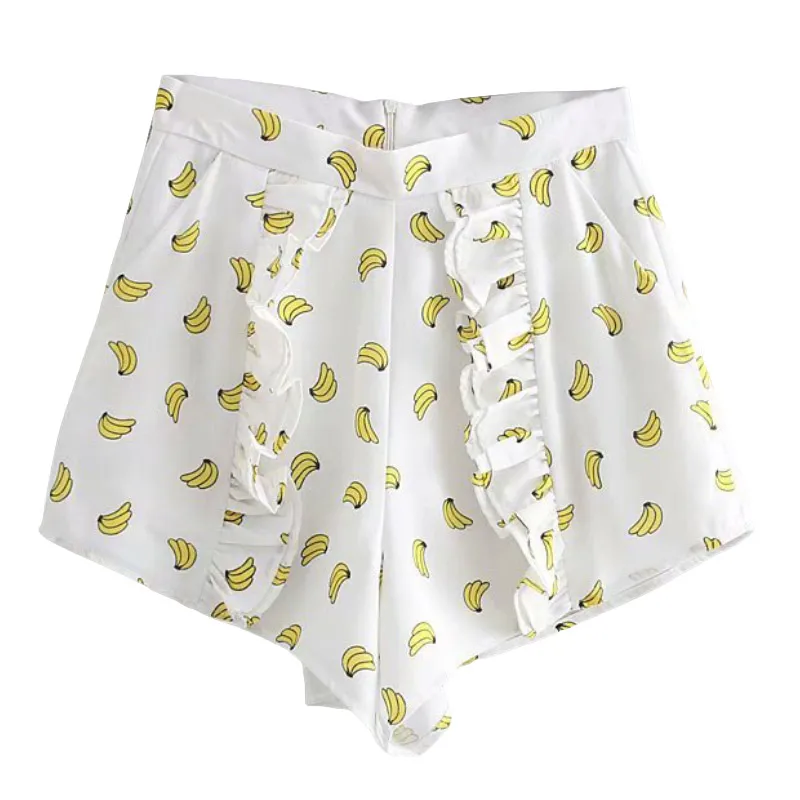 Women Sweet Banana Print Ruffled Pockets Back Zipper Causal Cute Shorts FFZDK5
Women Sweet Banana Print Ruffled Pockets Back Zipper Causal Cute Shorts FFZDK5