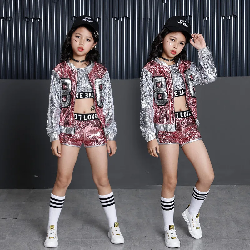 Sequin Kids Dance Clothes Hip Hop Costumes for Girls Ballroom Crop Top Jazz Pant Party Dancing Coat Dancewear Performance Shows
Sequin Kids Dance Clothes Hip Hop Costumes for Girls Ballroom Crop Top Jazz Pant Party Dancing Coat Dancewear Performance Shows