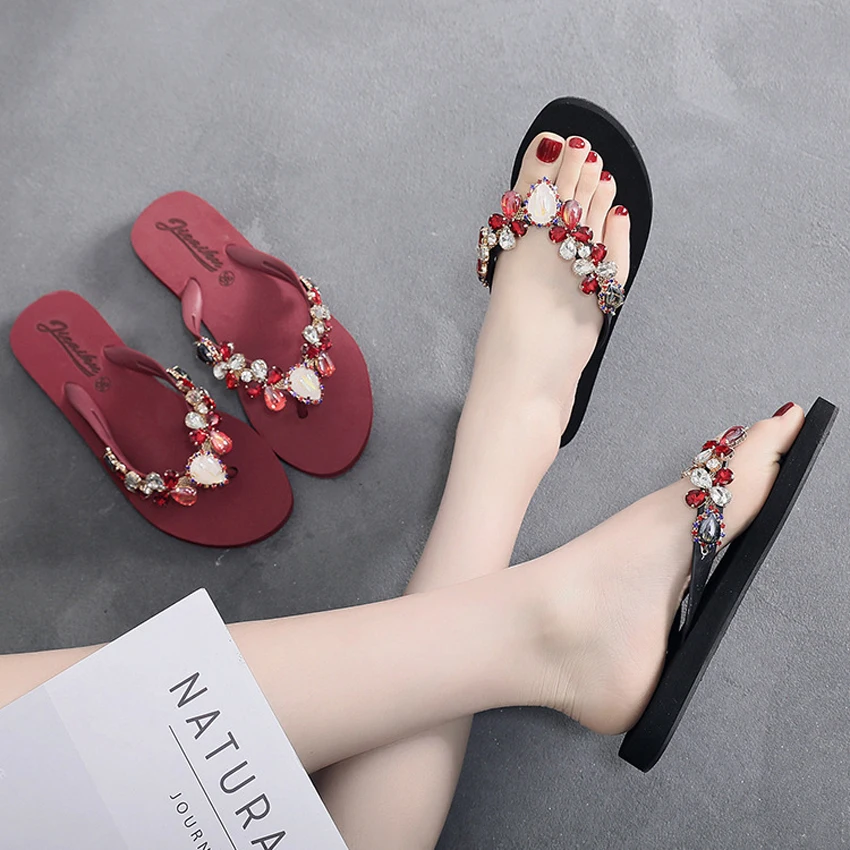 2019 Fashion Women Slippers Crystal Flip Flops Flat Shoes Summer Black/Red Female Shoes Casual Lady Shoes Woman Footwear
2019 Fashion Women Slippers Crystal Flip Flops Flat Shoes Summer Black/Red Female Shoes Casual Lady Shoes Woman Footwear