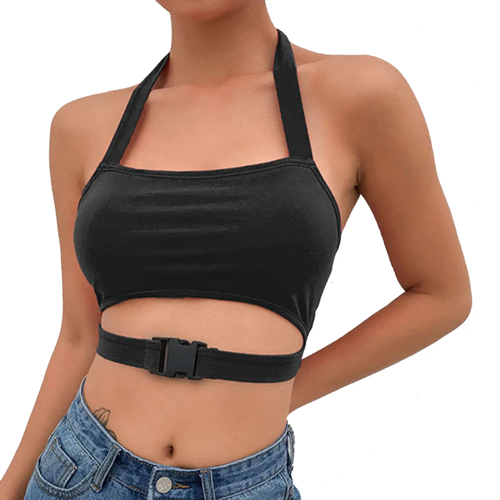 Hollow Out Halter Neck Crop Top Women Button Backless Neon Summer Camis Bralette Sleeveless Bodycon Tank Top Woman 2019
Hollow Out Halter Neck Crop Top Women Button Backless Neon Summer Camis Bralette Sleeveless Bodycon Tank Top Woman 2019