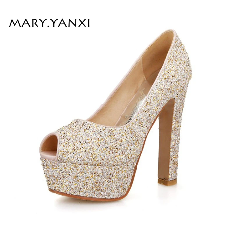 Spring/Autumn Women Pumps Plus Size Shoes Sequined Cloth Wedding Fashoin Party Peep Toe Platform Super High Thin Heels Slip-on
Spring/Autumn Women Pumps Plus Size Shoes Sequined Cloth Wedding Fashoin Party Peep Toe Platform Super High Thin Heels Slip-on