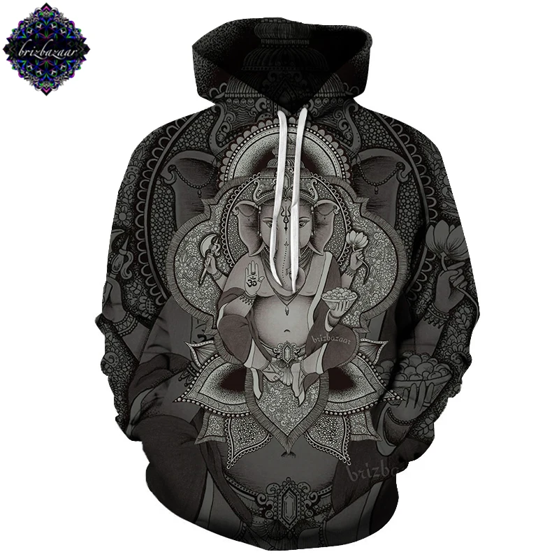Ganesha от Brizbazaar Art толстовки мужские спортивные костюмы забавная Толстовка уличная