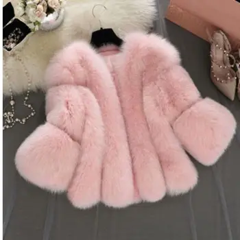 b 2018 Autumn Winter Women Faux Fox Fur Coat Seven-quarter sleeve Fur Coat Female Faux Fur Jacket Gilet Fourrure manteau femme
b 2018 Autumn Winter Women Faux Fox Fur Coat Seven-quarter sleeve Fur Coat Female Faux Fur Jacket Gilet Fourrure manteau femme