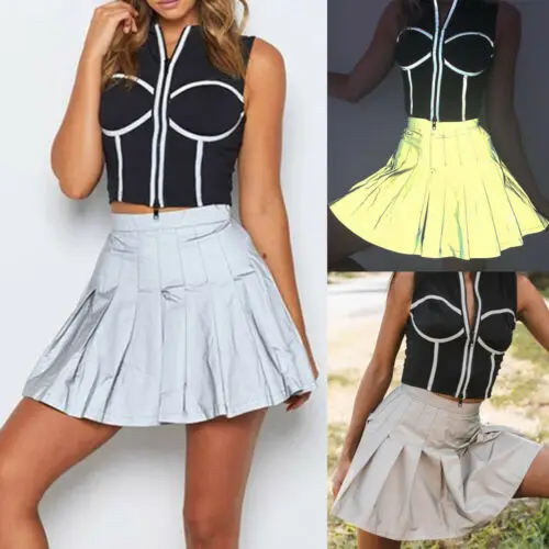 2019 Fashion Women's High-waist Reflective Pleated Skirt A-Line Casual Mini Short Dresses
2019 Fashion Women's High-waist Reflective Pleated Skirt A-Line Casual Mini Short Dresses