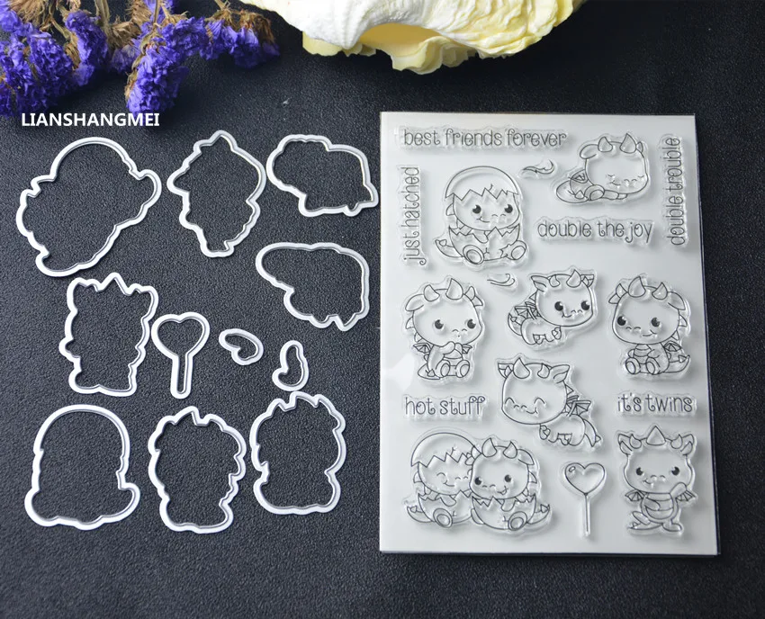 Twin dinosaur Metal Cutting Dies and stamp Stencils for DIY Scrapbooking/photo album Decorative Embossing DIY Paper Cards Making
Twin dinosaur Metal Cutting Dies and stamp Stencils for DIY Scrapbooking/photo album Decorative Embossing DIY Paper Cards Making