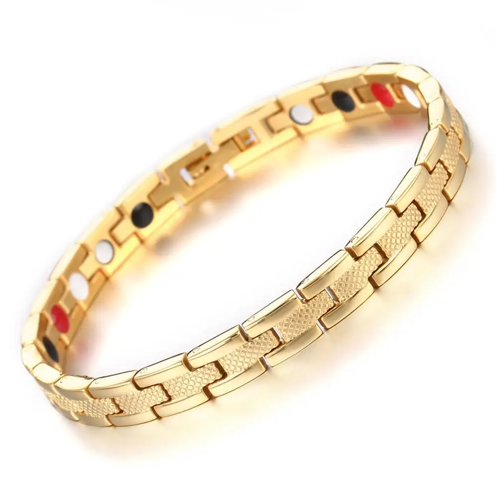 New Fashion Gold Tone Health Magnetic Bracelet Women Jewelry High Power Therapy Germanium Bracelets Hologram Wristband
New Fashion Gold Tone Health Magnetic Bracelet Women Jewelry High Power Therapy Germanium Bracelets Hologram Wristband