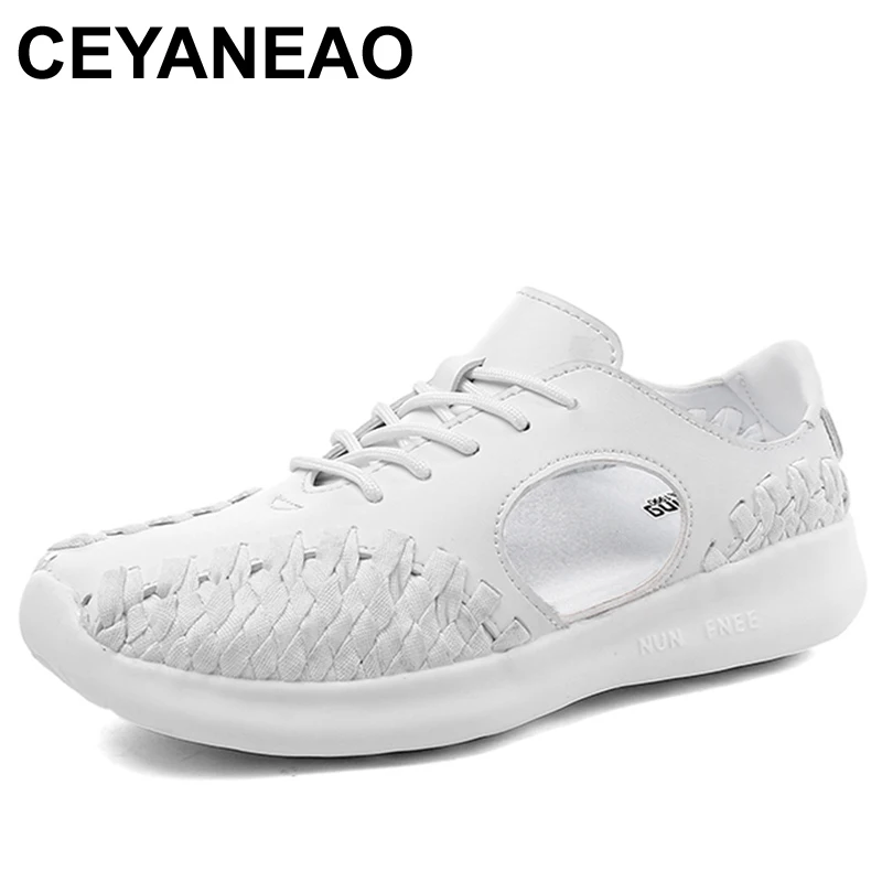 CEYANEAO2018 Summer Women Shoes Flats Woven Zapatos Mujer Solid white Lace Up Chaussures Femme Shallow Breathable Female Sneaker 
CEYANEAO2018 Summer Women Shoes Flats Woven Zapatos Mujer Solid white Lace Up Chaussures Femme Shallow Breathable Female Sneaker