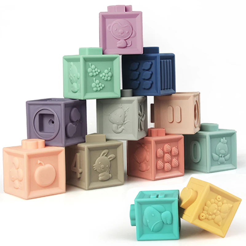 Safety Baby Teether Building Blocks 3D Textured Multi-color Ball Soft Silicone Develop Baby's Tactile Senses Educational Toys
Safety Baby Teether Building Blocks 3D Textured Multi-color Ball Soft Silicone Develop Baby's Tactile Senses Educational Toys
