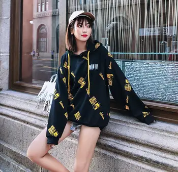 Large size Women Clothing Loose Female Top Print Hooded Sweatshirt Long-Sleeved Feminina Casual Hoodie Pullover S082
Large size Women Clothing Loose Female Top Print Hooded Sweatshirt Long-Sleeved Feminina Casual Hoodie Pullover S082