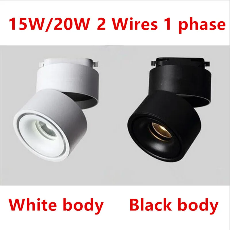 Free Shipping 8pcs LED Track Lighting 15W 20W COB Dimmable Adjustable 360 Degree Rotatable Rail Spotlight for Home Shops Stores | Лампы и
