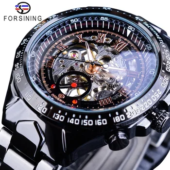 Forsining Sport Racing Speed Design Transparent Case Black Steel Luminous Mens Mechanical Skeleton Watch Top Brand Luxury Clock
Forsining Sport Racing Speed Design Transparent Case Black Steel Luminous Mens Mechanical Skeleton Watch Top Brand Luxury Clock