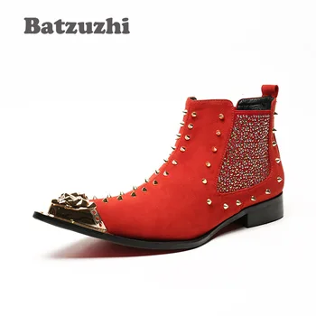 Batzuzhi Personality Rivets Knight Boots Men Western Style Pointed Toe Leather Short Boot Men Bar, DJ, Stage Party Boots for Men
Batzuzhi Personality Rivets Knight Boots Men Western Style Pointed Toe Leather Short Boot Men Bar, DJ, Stage Party Boots for Men