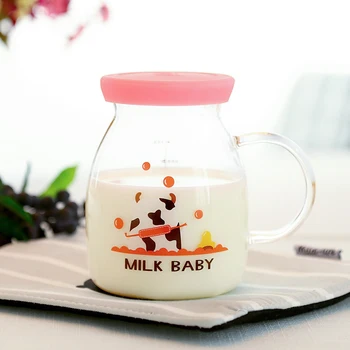 1pc 350ml Lovely Milk Glass with Handgrip Measuring Milk Bottle Heat-resisting Borosilicate Glass Mug Gift for Kids
1pc 350ml Lovely Milk Glass with Handgrip Measuring Milk Bottle Heat-resisting Borosilicate Glass Mug Gift for Kids