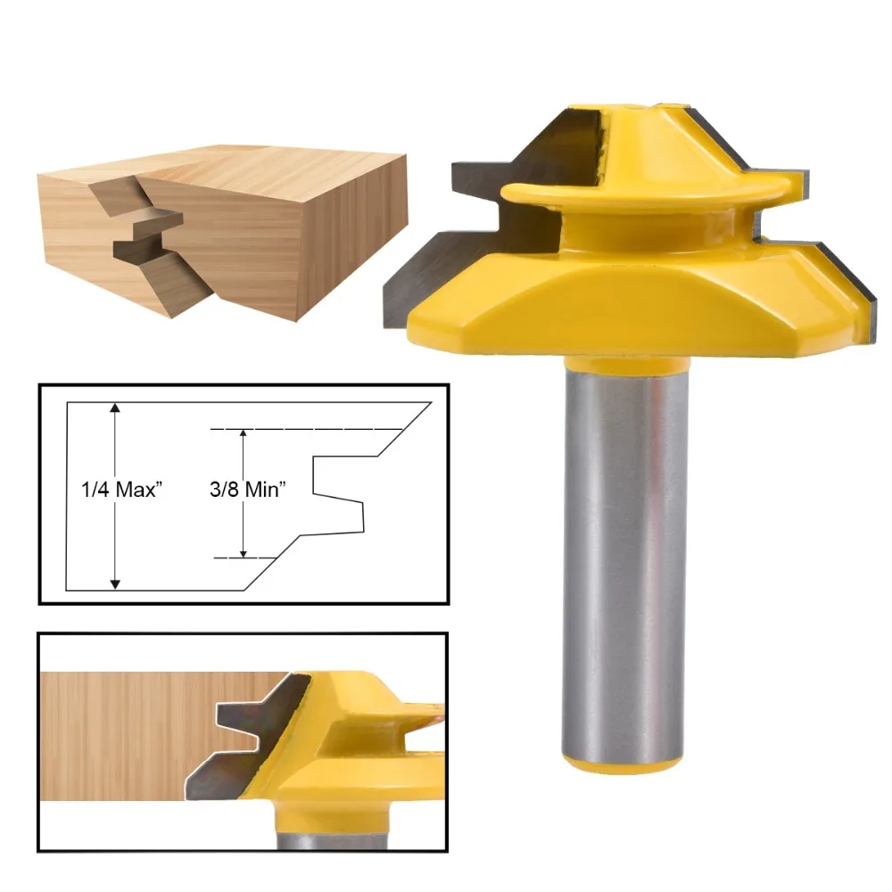 1Pc 45 Degree Lock Miter Router Bit 1/2 Inch Shank 2 Inch Blade Diameter Router Bit Carbide Milling Cutter Woodworking
1Pc 45 Degree Lock Miter Router Bit 1/2 Inch Shank 2 Inch Blade Diameter Router Bit Carbide Milling Cutter Woodworking
