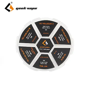 Original GeekVape 6 in 1 Coil Pack 20pcs for Alien /Alpha Braid / Fused Clapton /Tidal Coil Wire RDA/RTA/RDTA Atomizer Coil DIY
Original GeekVape 6 in 1 Coil Pack 20pcs for Alien /Alpha Braid / Fused Clapton /Tidal Coil Wire RDA/RTA/RDTA Atomizer Coil DIY