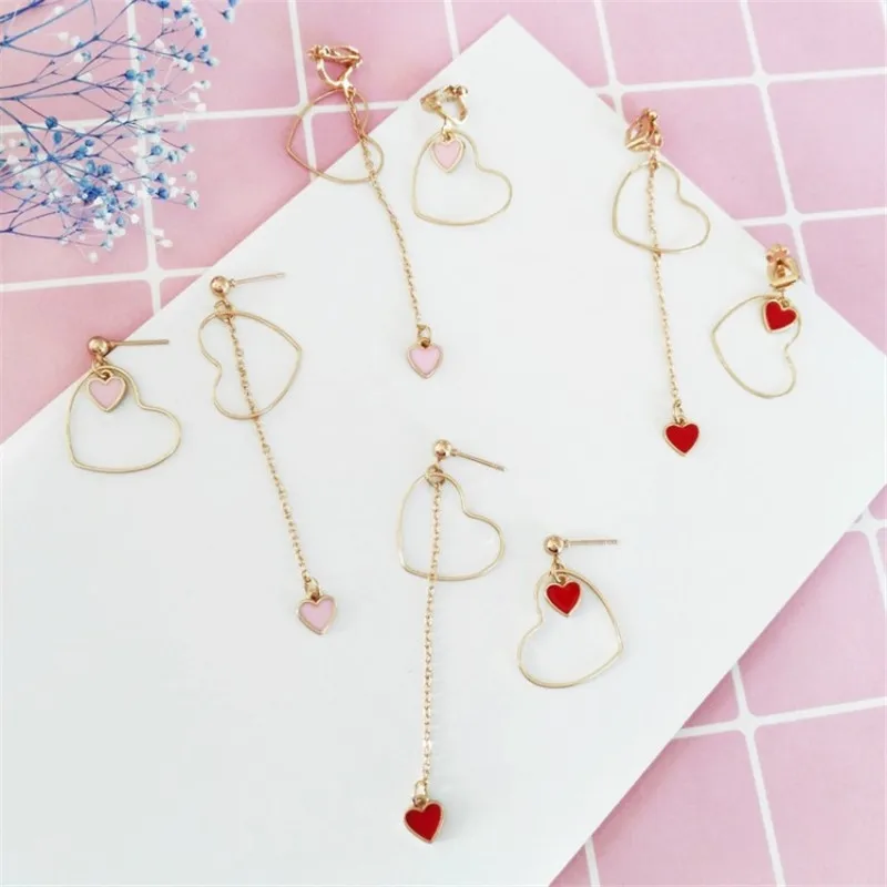 The New Asymmetric Heart-Shaped Earrings Japanese And Korean Girls Love Personality Fashion Wild Pendant Ear Clip Wholesale
The New Asymmetric Heart-Shaped Earrings Japanese And Korean Girls Love Personality Fashion Wild Pendant Ear Clip Wholesale