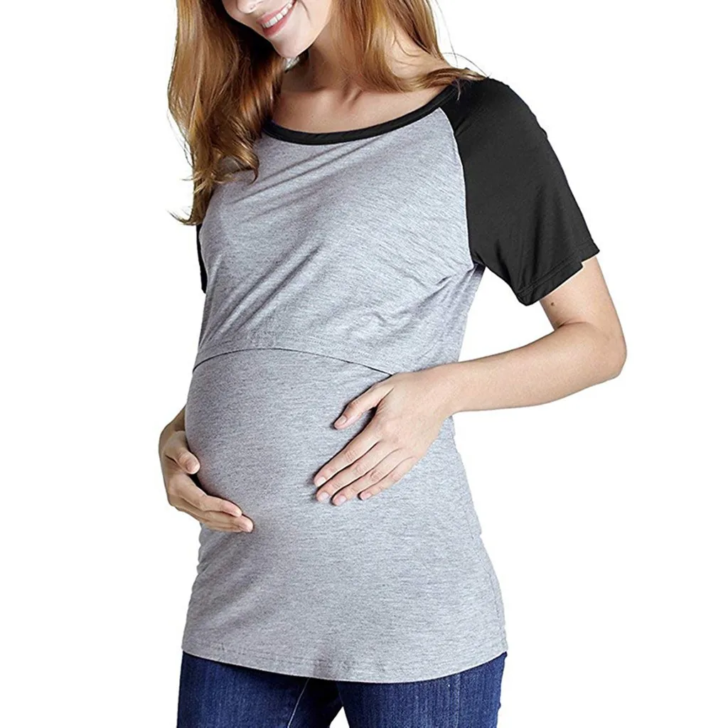 Nursing Top Women Summer Short Sleeve Patchwork Breastfeeding Loose T Shirt Feeding Maternity Pregnancy Clothes Plus Size 18Jan4
Nursing Top Women Summer Short Sleeve Patchwork Breastfeeding Loose T Shirt Feeding Maternity Pregnancy Clothes Plus Size 18Jan4