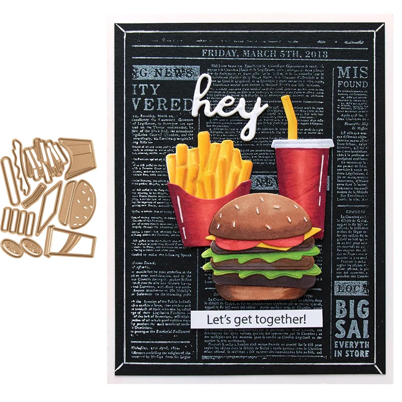 French Fries Burger Drink Metal Cutting Dies Stencils for Scrapbooking Embossing Die Paper Cards Making New 2019
French Fries Burger Drink Metal Cutting Dies Stencils for Scrapbooking Embossing Die Paper Cards Making New 2019