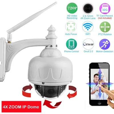 1080P PTZ Wireless IP Camera 2MP Speed Dome Outdoor Security CCTV Camera 4x/5x Auto Focus Zoom P2P wire free camera camera
1080P PTZ Wireless IP Camera 2MP Speed Dome Outdoor Security CCTV Camera 4x/5x Auto Focus Zoom P2P wire free camera camera