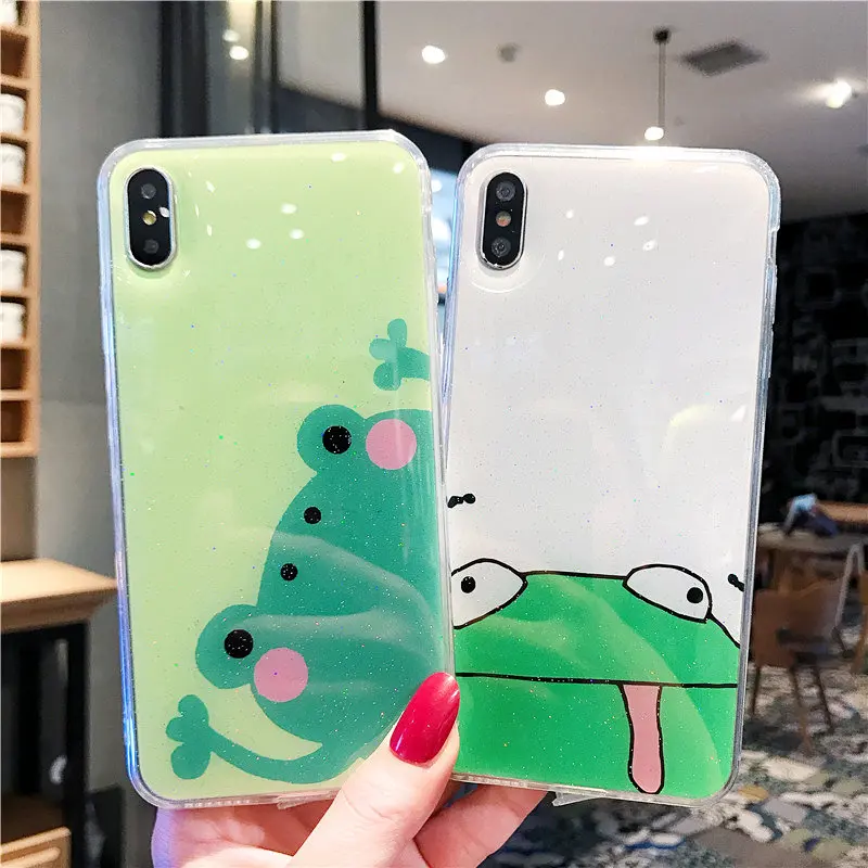 KAIEN Epoxy Glitter cute cartoon frog fashion soft cover for Apple Mobile phone case for iPhone 6 6s 7plus 8 plus X 10 XR XS MAX
KAIEN Epoxy Glitter cute cartoon frog fashion soft cover for Apple Mobile phone case for iPhone 6 6s 7plus 8 plus X 10 XR XS MAX