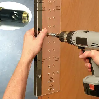 Shelf Pin Drilling Jig With 1/4in Self Centering Bit 11 Holes 19in Long Hinged Drilling Cabinet Woodworking Tool
Shelf Pin Drilling Jig With 1/4in Self Centering Bit 11 Holes 19in Long Hinged Drilling Cabinet Woodworking Tool