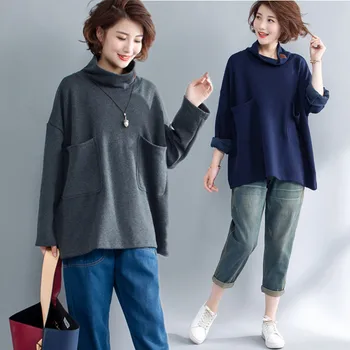 BIG SIZE Autumn Winter Women Fashion Elegant Turtleneck Solid Tops Lady Female Plus Large Short Sleeve Cotton Knit Blouse Shirt 
BIG SIZE Autumn Winter Women Fashion Elegant Turtleneck Solid Tops Lady Female Plus Large Short Sleeve Cotton Knit Blouse Shirt