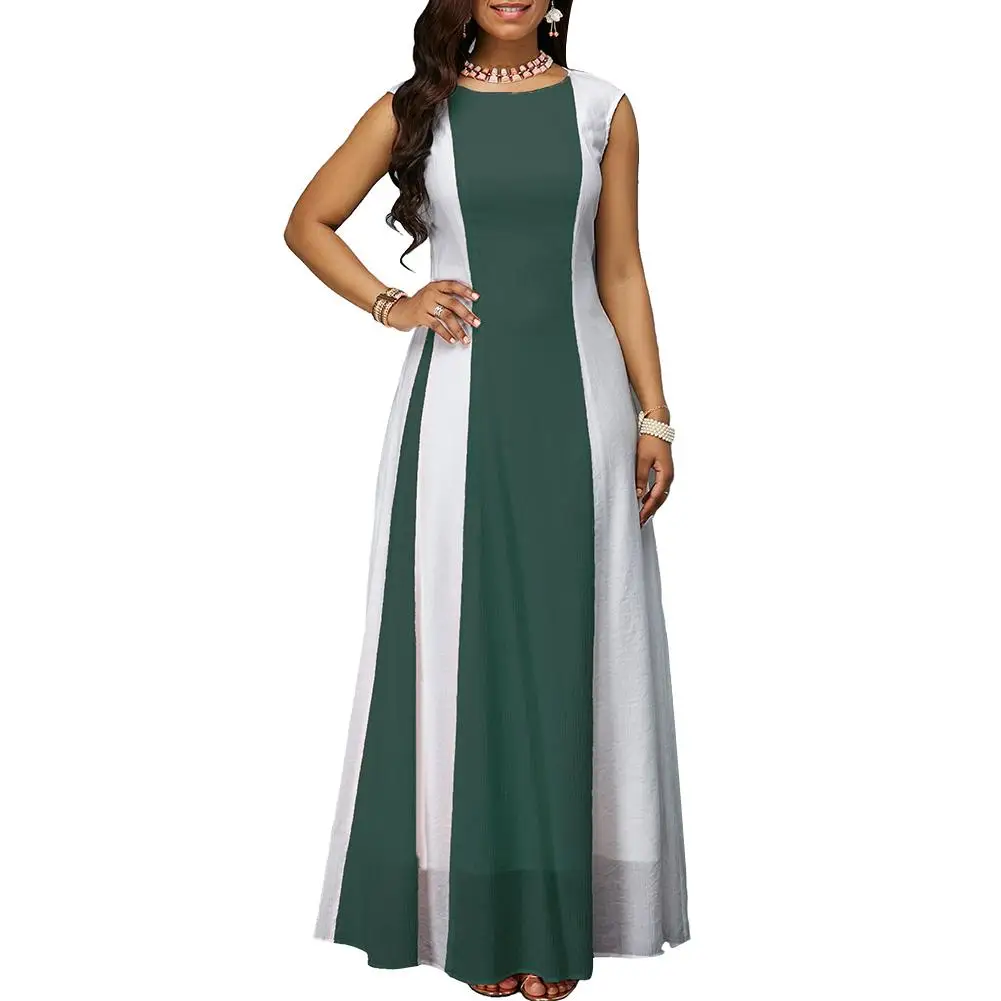 Fashion Plus Size Party Women Color Block Zipper Back Round Neck Sleeveless Maxi Dress
Fashion Plus Size Party Women Color Block Zipper Back Round Neck Sleeveless Maxi Dress