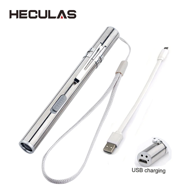 HECULAS USB Rechargeable Flashlight Powerful Mini LED Torch Penlight Hanging Lamp With stainless steel Clip for Outdoor Activity
HECULAS USB Rechargeable Flashlight Powerful Mini LED Torch Penlight Hanging Lamp With stainless steel Clip for Outdoor Activity