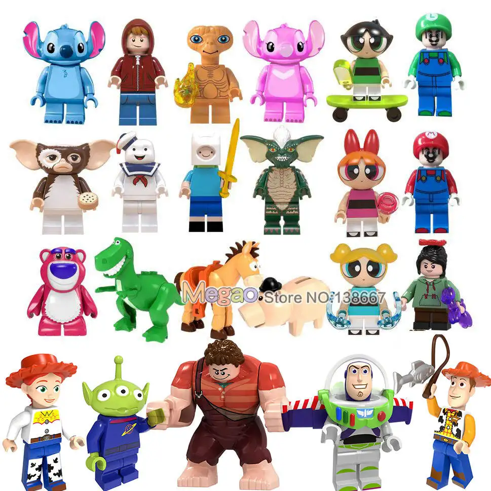Single Toy Story Cartoon Gremlins Gizmo Stitch Super Mario Alien E.T. With Elliot Building Blocks Toys 
Single Toy Story Cartoon Gremlins Gizmo Stitch Super Mario Alien E.T. With Elliot Building Blocks Toys